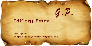 Géczy Petra névjegykártya